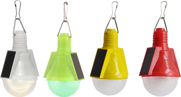 Solarlampe, LED, Kunststoff multicolor, Kunststoff klar 4er Pack